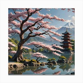 Japanese Cherry Blossoms Canvas Print