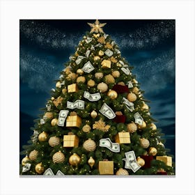 Christmas Tree With Money 4 Canvas Print