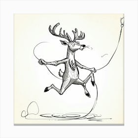 Deer Jumping Canvas Print