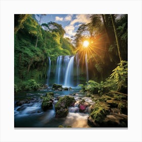 Waterfall In The Jungle Canvas Print