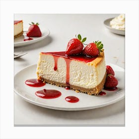 Cheesecake A Creamy New York Style Cheesecake With A Buttery Graham Cracker Crust Topped With A Glos 181577106(1) Canvas Print