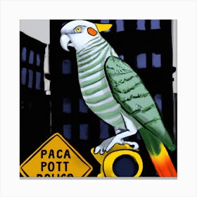 Notorious Parrot Police Officer Canvas Print