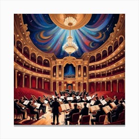 Orchestra In The Concert Hall Canvas Print