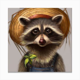 Farmer Raccoon 2 Canvas Print