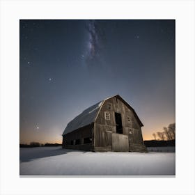 Barn At Night 1 Canvas Print