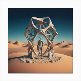 Futuristic Structure In The Desert 2 Canvas Print