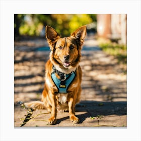 A Photo Of A Dog Leash Attached To A Dog S Collar 3 Canvas Print