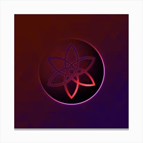Geometric Neon Glyph on Jewel Tone Triangle Pattern 300 Canvas Print