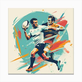 Rugby Player In Action 2 Canvas Print