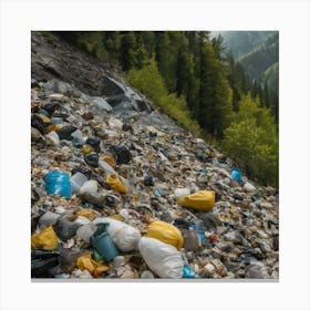 Garbage Piles In The Mountains Canvas Print