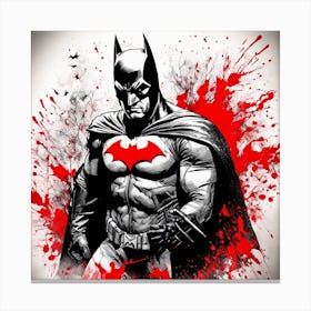 Batman Portrait Ink Painting (16) Canvas Print