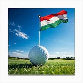 Hungarian Flag Golf Ball Canvas Print