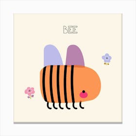 Print with cute bee Canvas Print