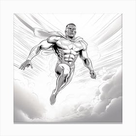 Black Superman Flying Canvas Print