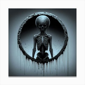 Skeleton In A Circle Canvas Print