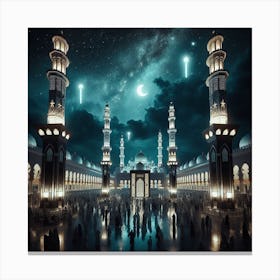 Islamic Mosque At Night 10 Canvas Print