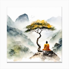 Buddha Painting Landscape (3) Canvas Print