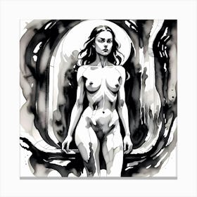 Ethereal Reverie: Portrait Of A Nude Woman Canvas Print