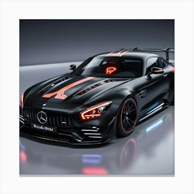 Modified Black Mercedes Benz Full Body Kit 5 Canvas Print