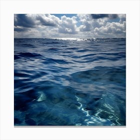 Water Ocean Waves Sunshine Clouds Nature Seascape Blue Water Canvas Print