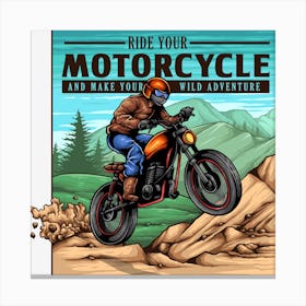 Motorcycle Rider Canvas Print