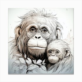 Chimpanzees 1 Canvas Print