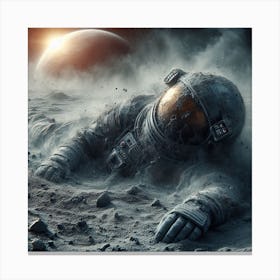 Ashes to Ashes  1/4   (spaceman crashed moon dust planet space travel astronaut bowie major tom death drying Apollo alone afraid scared oxygen moon)  Canvas Print