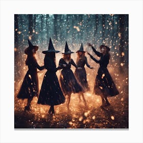 Witch coven ritual Canvas Print