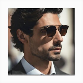 Portrait Of A Man Wearing Sunglasses Canvas Print