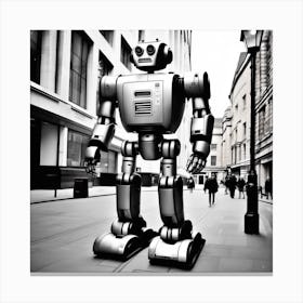 Robot In The City 10 Canvas Print