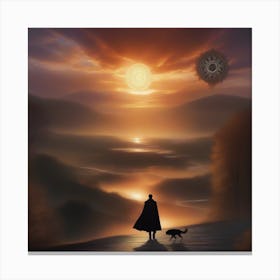 Man And His Dog Canvas Print