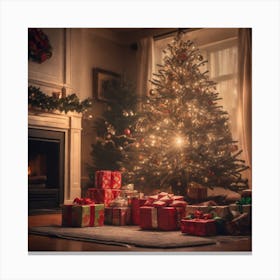 Christmas Tree In The Living Room 46 Canvas Print