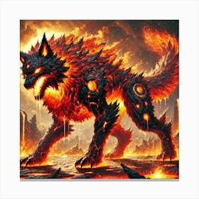 Yang Fire Wolf 1 Canvas Print