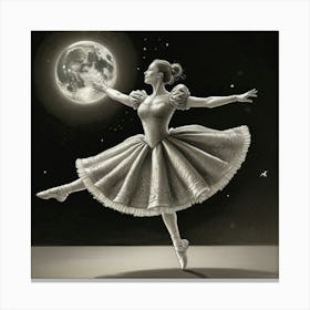 Ballerina In The Moonlight 2 Canvas Print