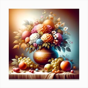 Floral Arrangement In A Vase Canvas Print