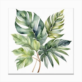 Abstraction with tropical leaf 5 Canvas Print