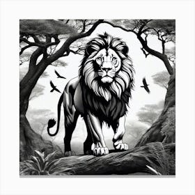 Lion In The Forest 22 Canvas Print