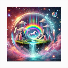 Unicorn In A Bubble Canvas Print