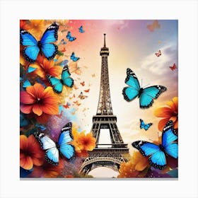 Paris With Butterflies 170 Canvas Print