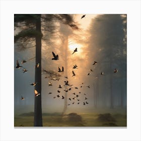 Birds In The Forest Canvas Print