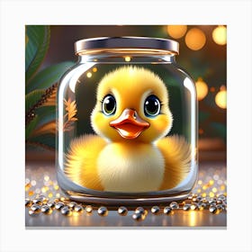 Duck In A Glass Jar 1 Canvas Print