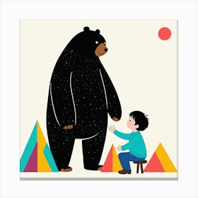 Bear With A Child 5 Canvas Print