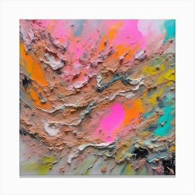 Muted Neons Abstract Painting Canvas Print