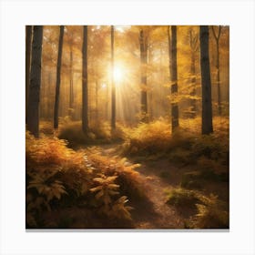 Autumn In The Forest paintings art print Canvas Print