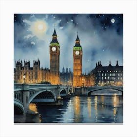 Big Ben At Night London 1 Canvas Print