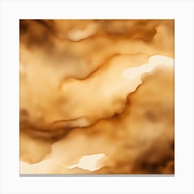 Beautiful golden brown abstract background. Drawn, hand-painted aquarelle. Wet watercolor pattern. Artistic background with copy space for design. Vivid web banner. Liquid, flow, fluid effect. Canvas Print