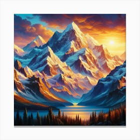 Sunset In The Mountains 36 Canvas Print