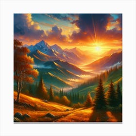 Sunset In The Mountains 34 Canvas Print