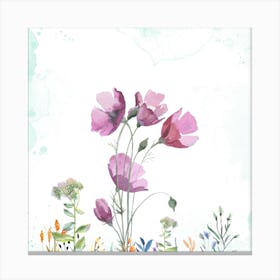 Watercolor Poppies Canvas Print