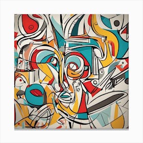 Abstract Picasso Style Painting Canvas Print